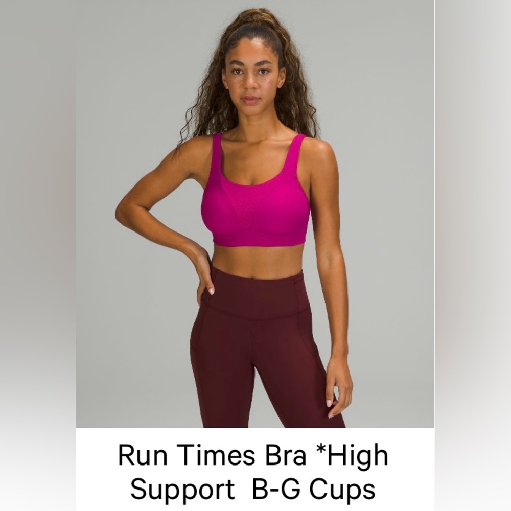 Lululemon Run Times Bra High Support 36C Ripened Raspberry NWT